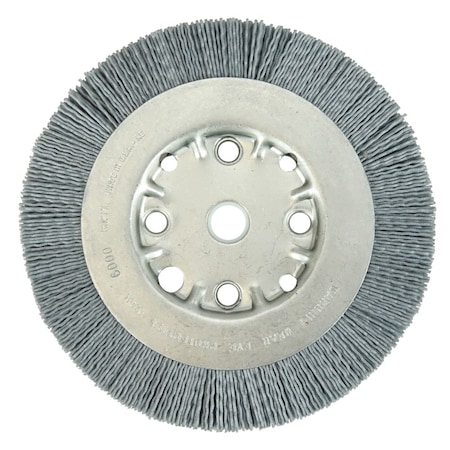 Weiler 6" Narrow Face Nylox , .022/320SC Crimped Fill, 5/8"-1/2" Arbor Hole 31121